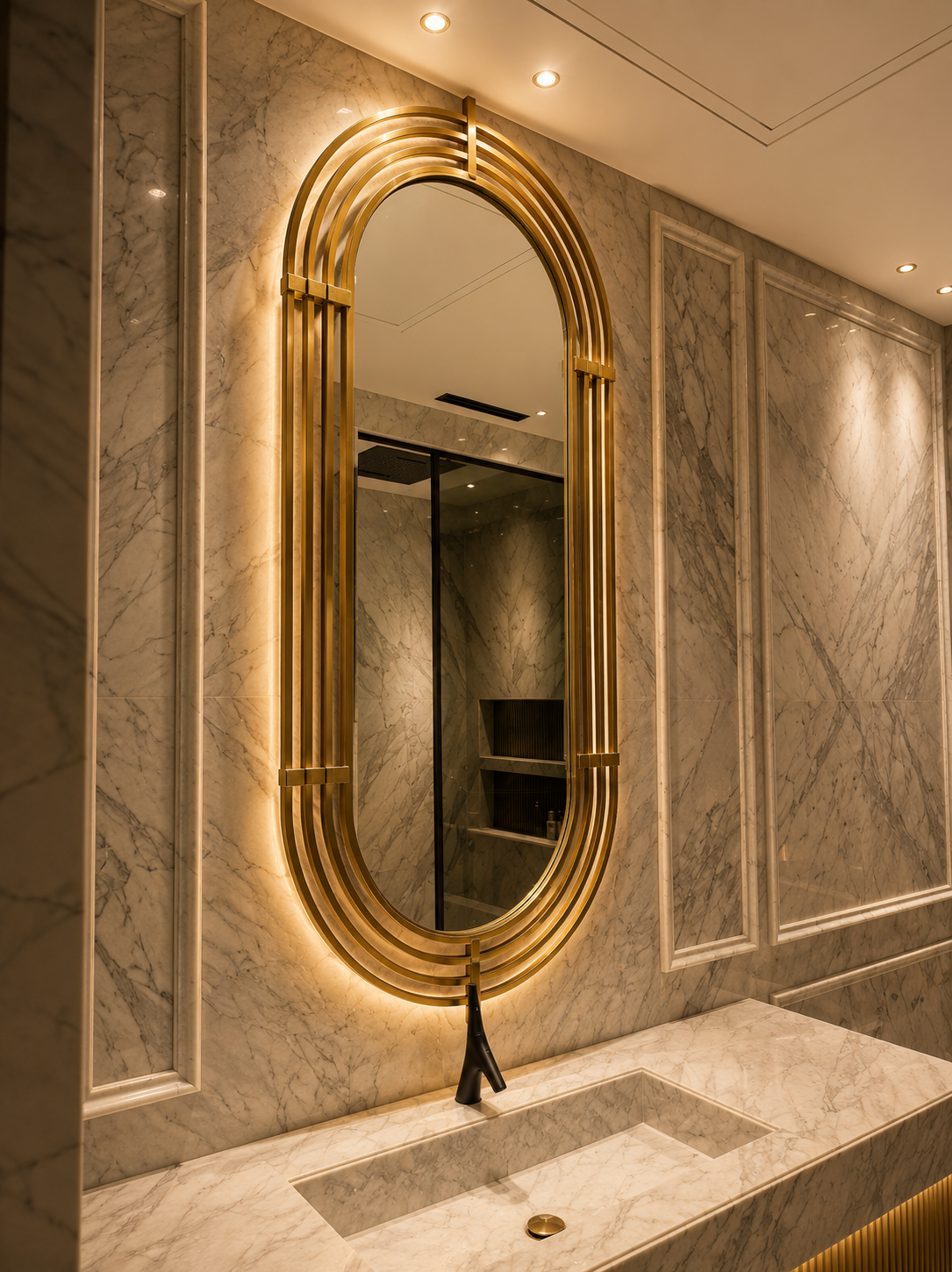 Auric Halo Gold PVD Backlit Mirror