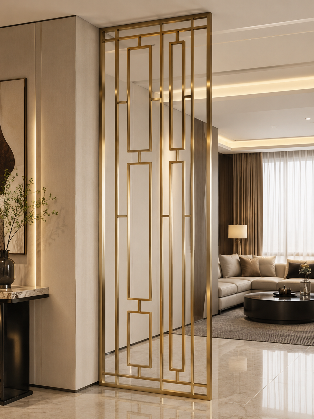 Linear Link Gold PVD Metal Partition