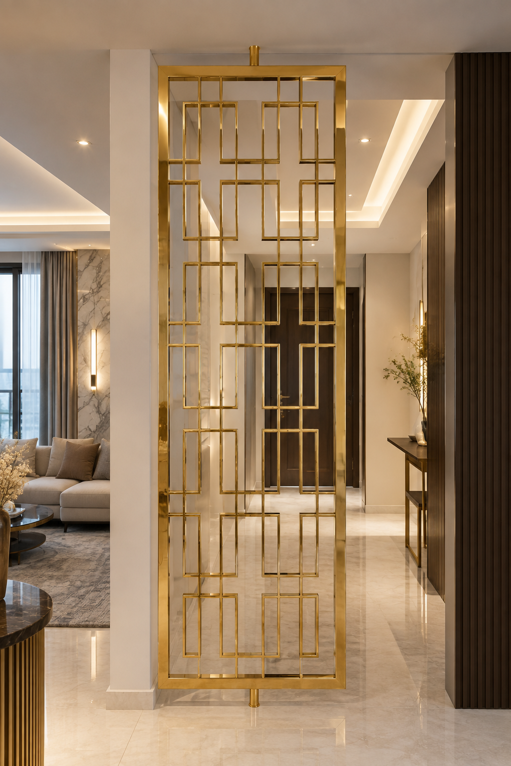 Recta Link Gold PVD Geometric Metal Partition