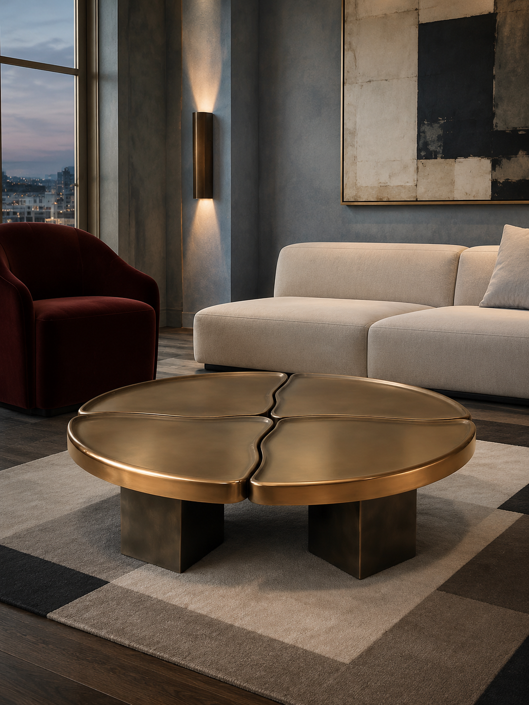 Quadra Flow Metal Coffee Table