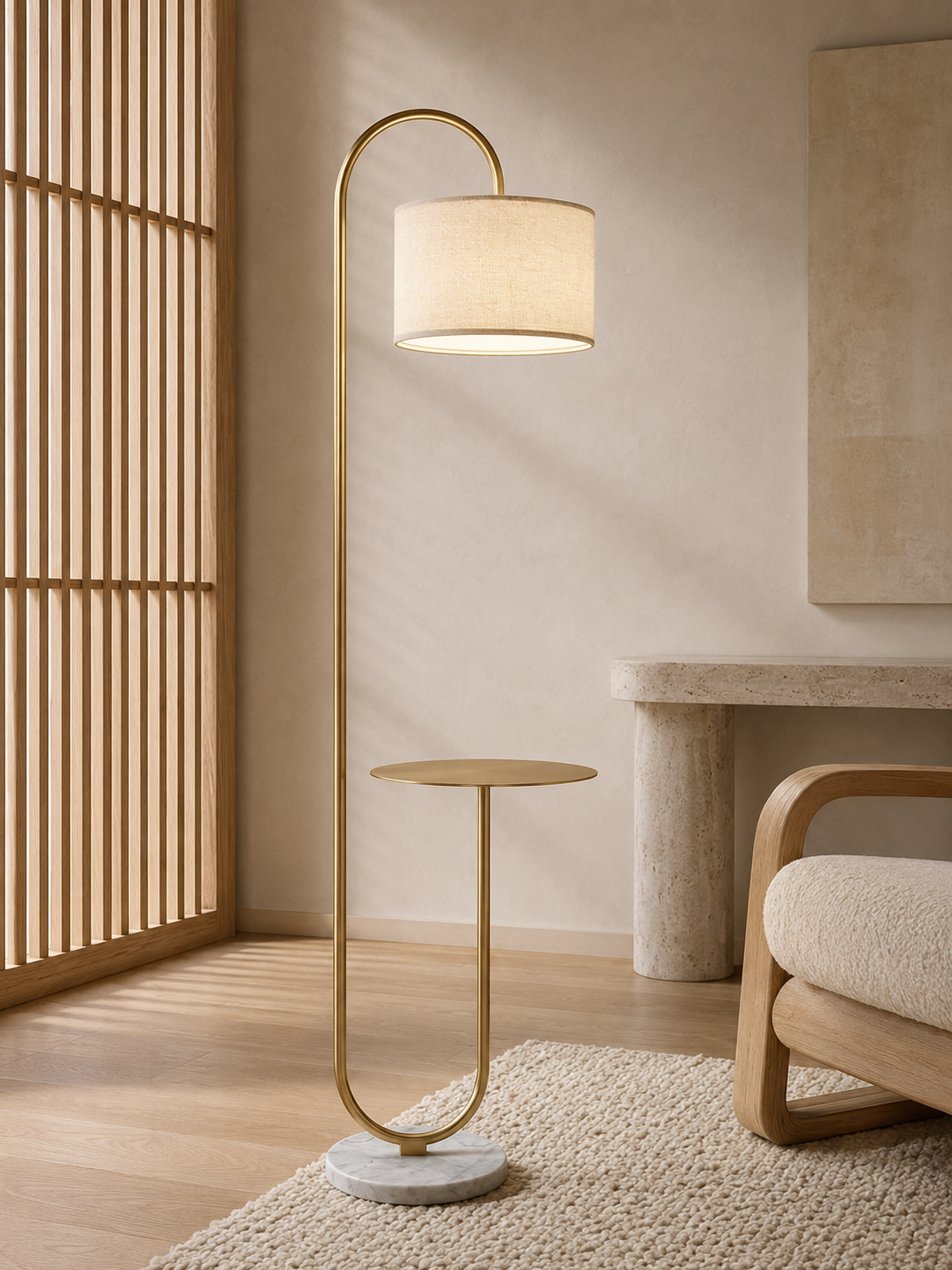 Minimal Marble Corner Table
